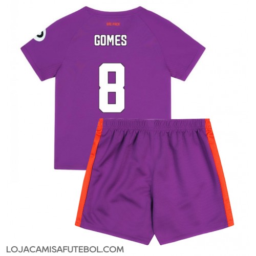 Camisa de Futebol Wolves Joao Gomes #8 Equipamento Alternativo Infantil 2024-25 Manga Curta (+ Calças curtas)